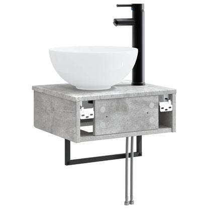 vidaXL Wall-Mounted Wash Basin Concrete Grey 40 x 35 x 39 cm