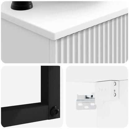 vidaXL Wall-Mounted Wash Basin High Gloss White 40 x 35 x 39 cm