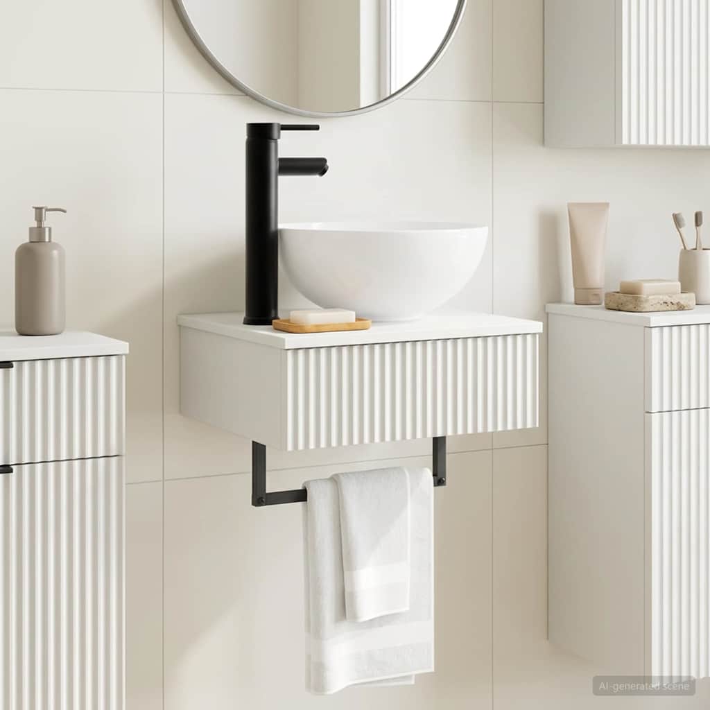 vidaXL Wall-Mounted Wash Basin High Gloss White 40 x 35 x 39 cm