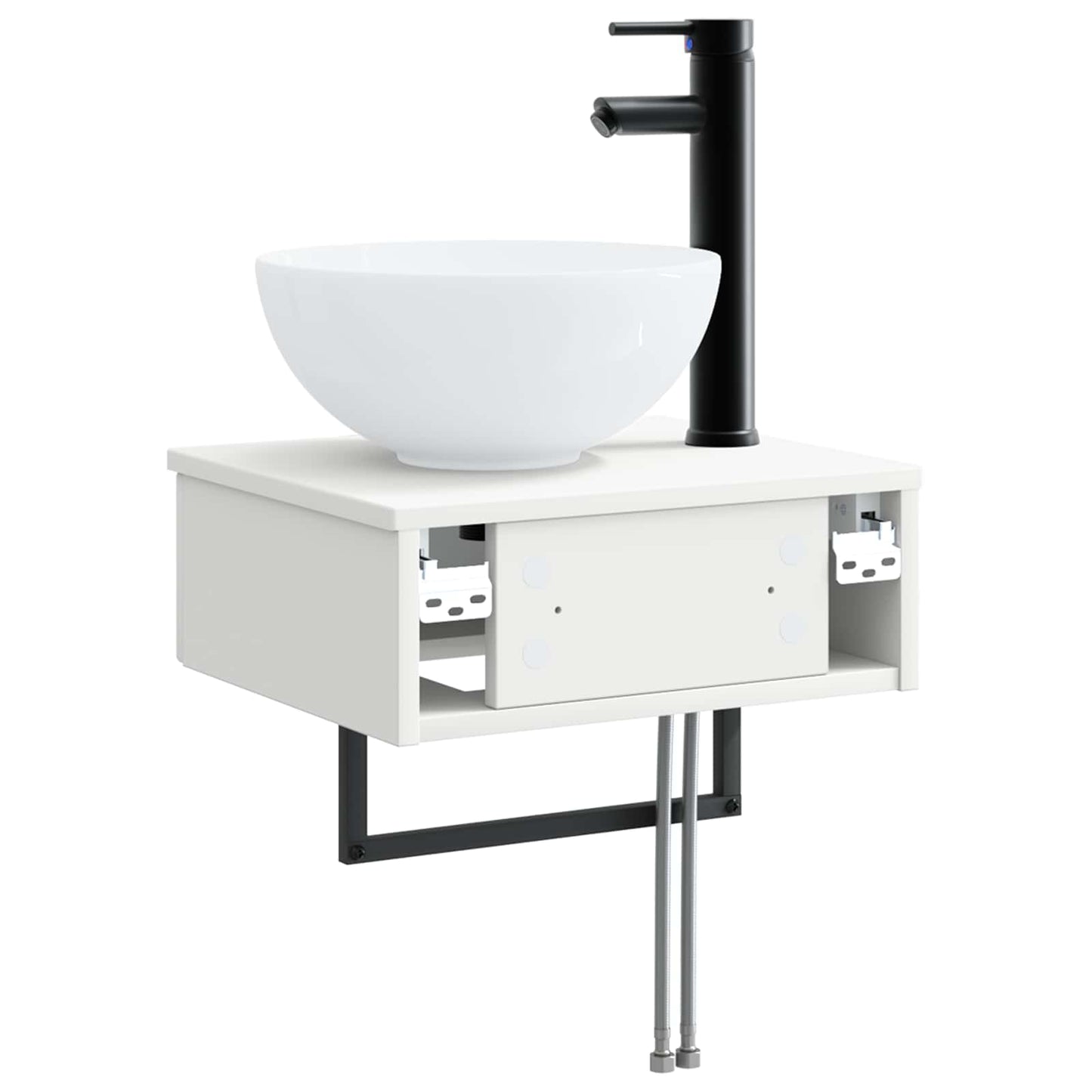 vidaXL Wall-Mounted Wash Basin High Gloss White 40 x 35 x 39 cm