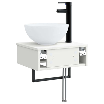 vidaXL Wall-Mounted Wash Basin High Gloss White 40 x 35 x 39 cm