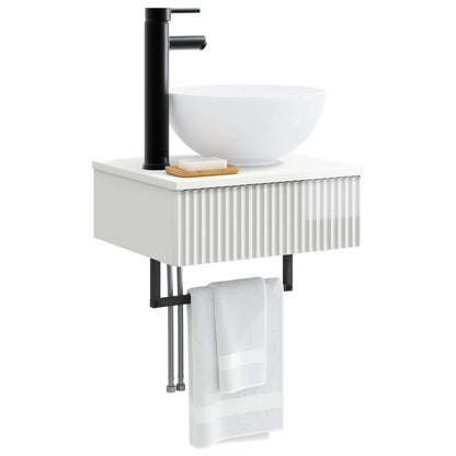 vidaXL Wall-Mounted Wash Basin High Gloss White 40 x 35 x 39 cm