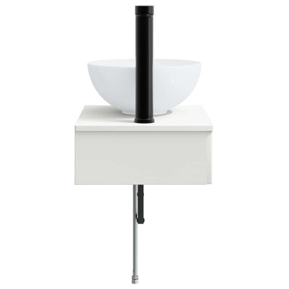 vidaXL Wall-Mounted Wash Basin High Gloss White 40 x 35 x 39 cm