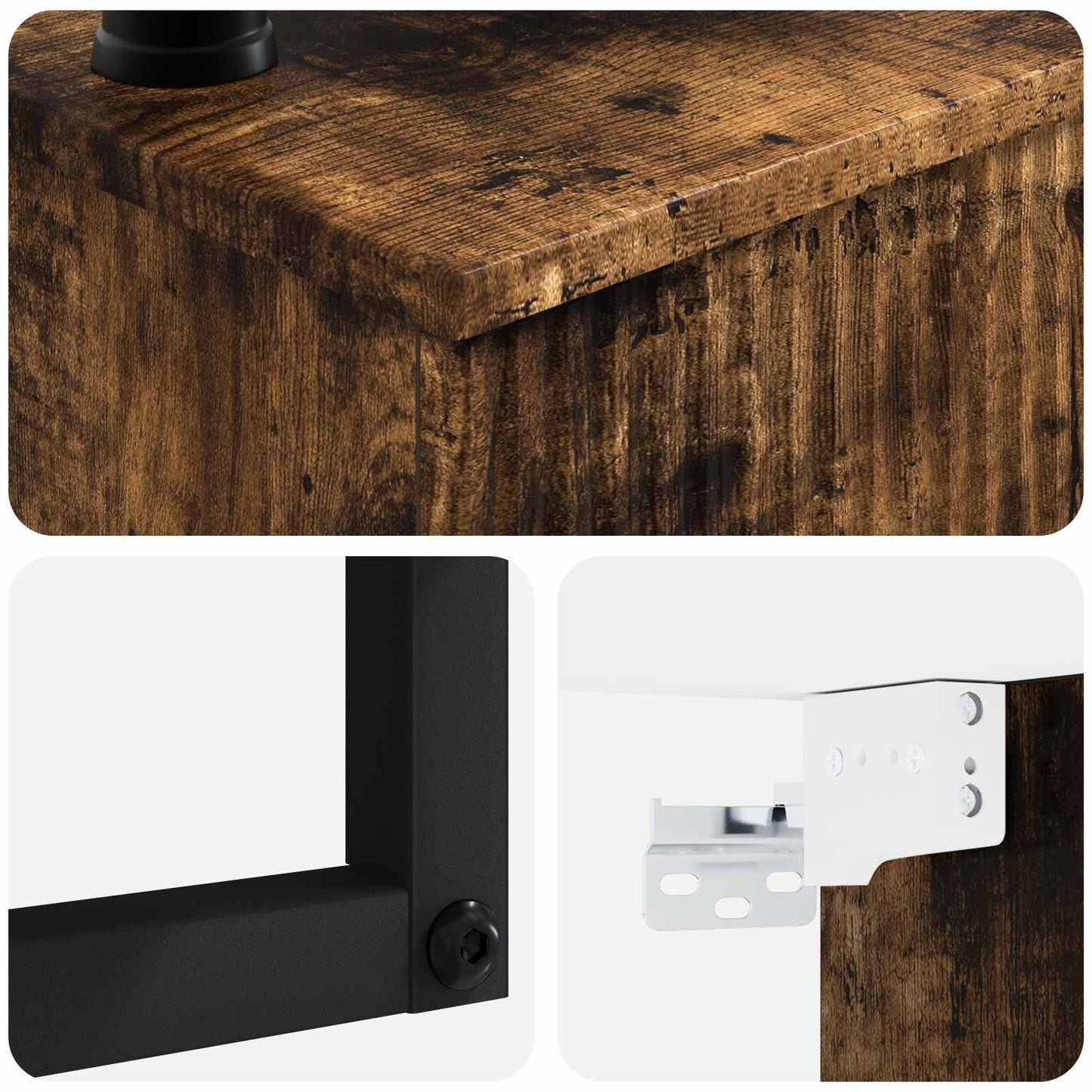 vidaXL Wall-Mounted Wash Basin Smoked Oak 40 x 35 x 39 cm