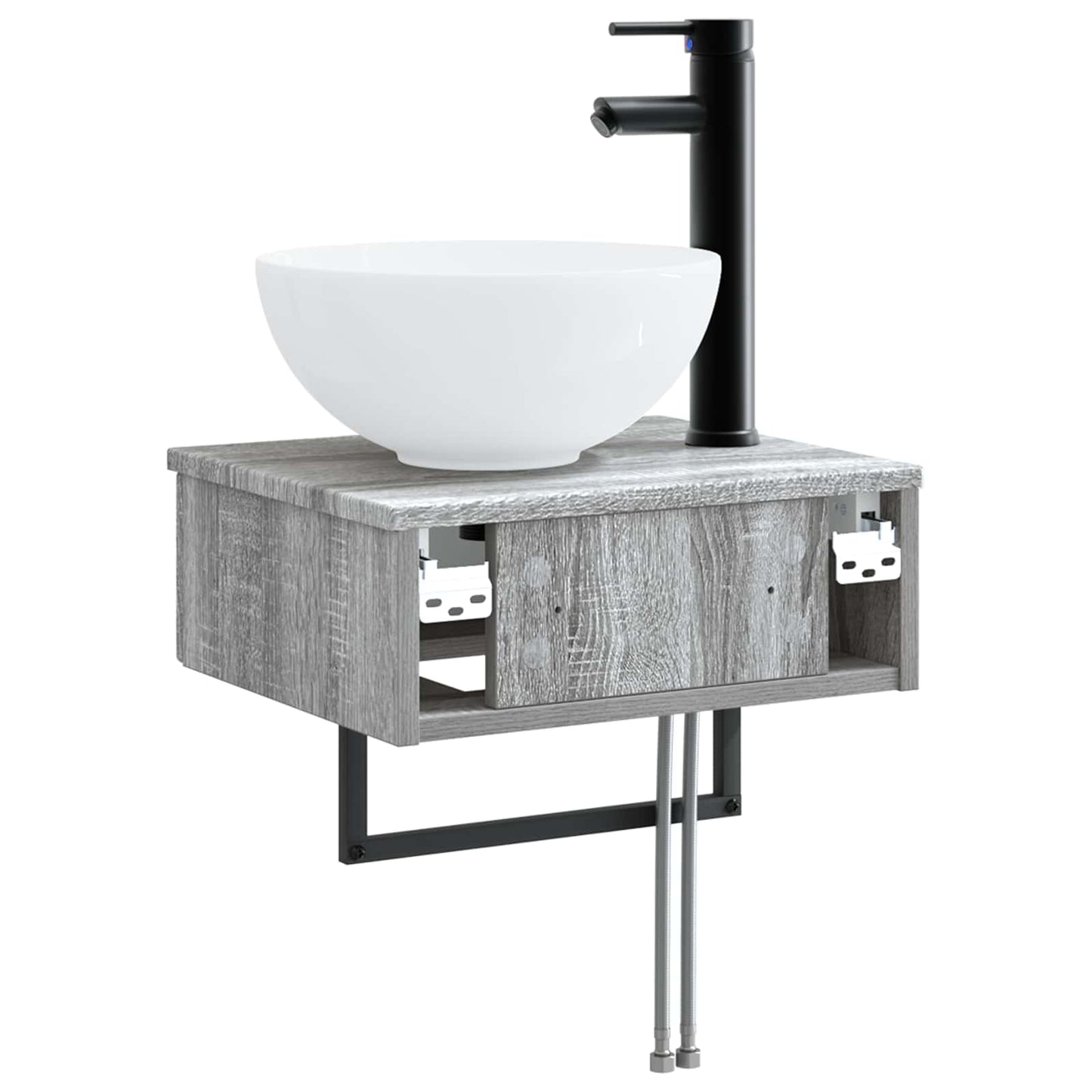 vidaXL Wall-Mounted Wash Basin Grey Sonoma 40 x 35 x 39 cm