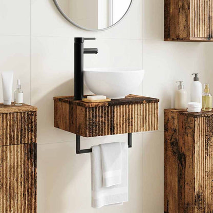 vidaXL Wall-Mounted Wash Basin Old Wood 40 x 35 x 39 cm