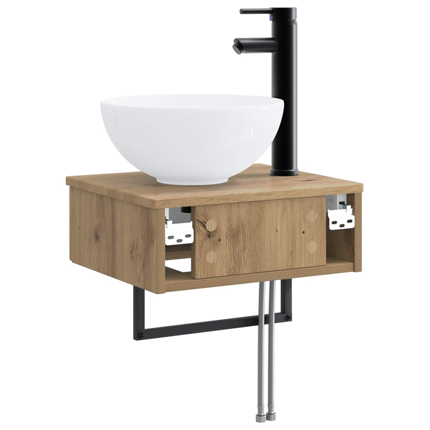 vidaXL Wall-Mounted Wash Basin Artisan Oak 40 x 35 x 39 cm