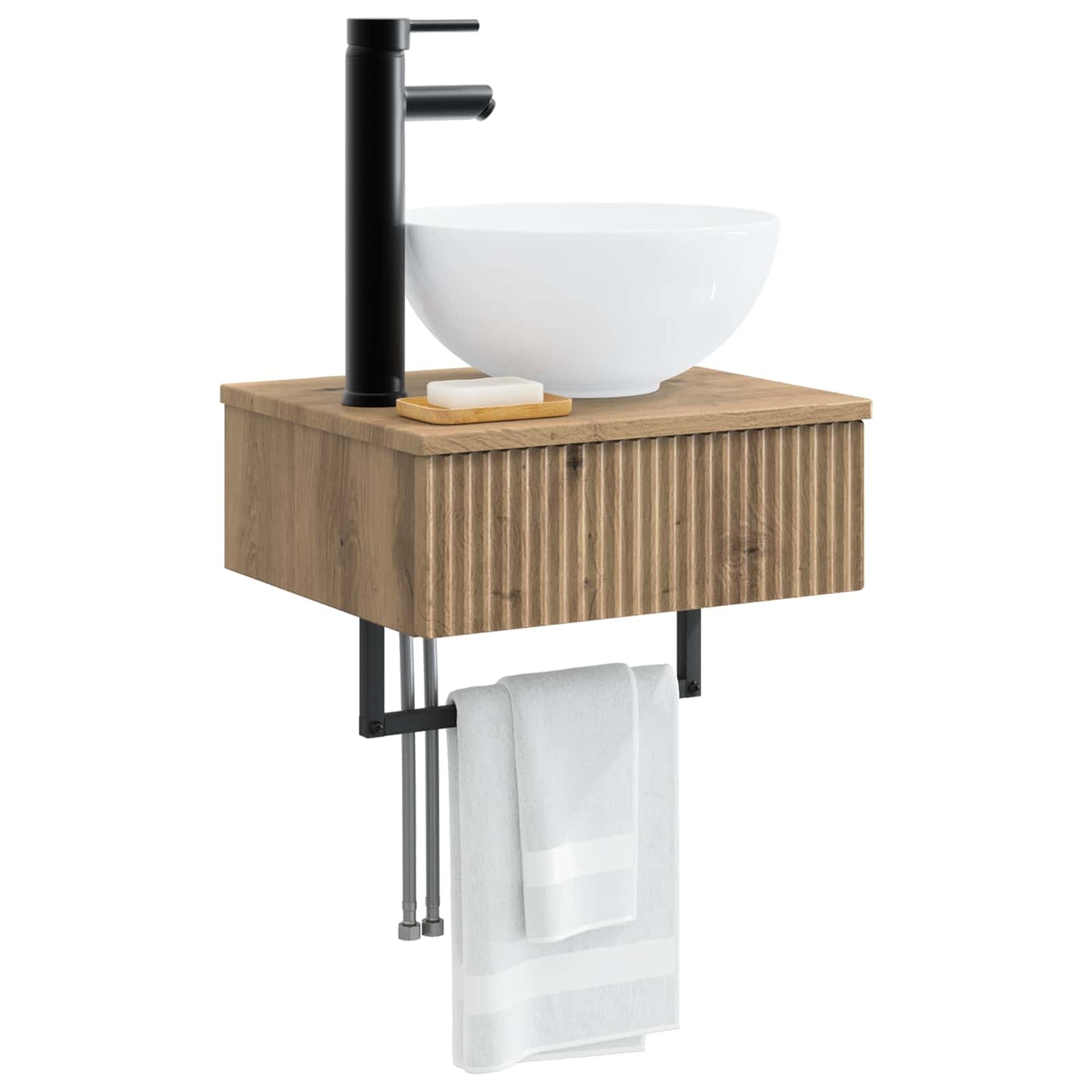 vidaXL Wall-Mounted Wash Basin Artisan Oak 40 x 35 x 39 cm