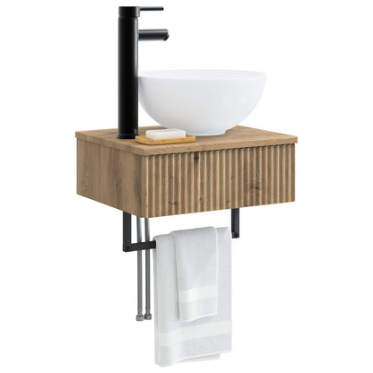 vidaXL Wall-Mounted Wash Basin Artisan Oak 40 x 35 x 39 cm