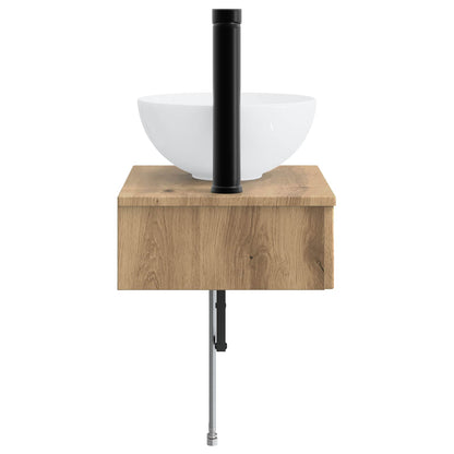 vidaXL Wall-Mounted Wash Basin Artisan Oak 40 x 35 x 39 cm