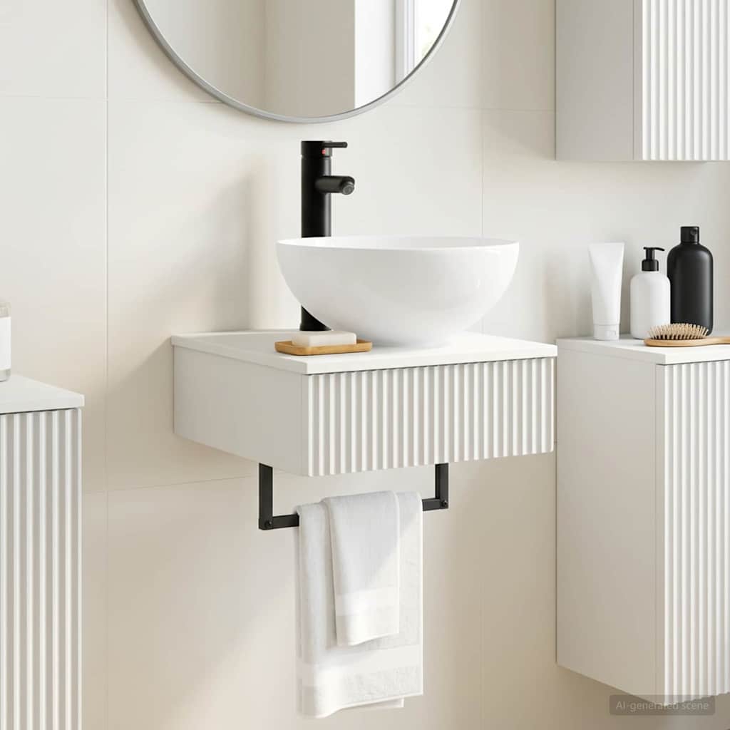 vidaXL Wall-Mounted Wash Basin White 40 x 41 x 40.5 cm Engineered Wood