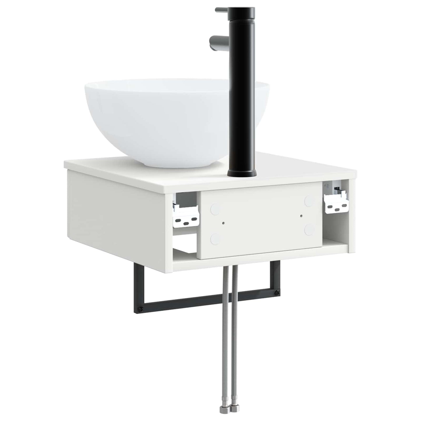 vidaXL Wall-Mounted Wash Basin White 40 x 41 x 40.5 cm Engineered Wood