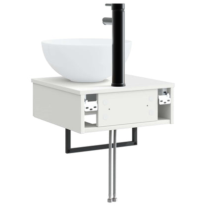 vidaXL Wall-Mounted Wash Basin White 40 x 41 x 40.5 cm Engineered Wood