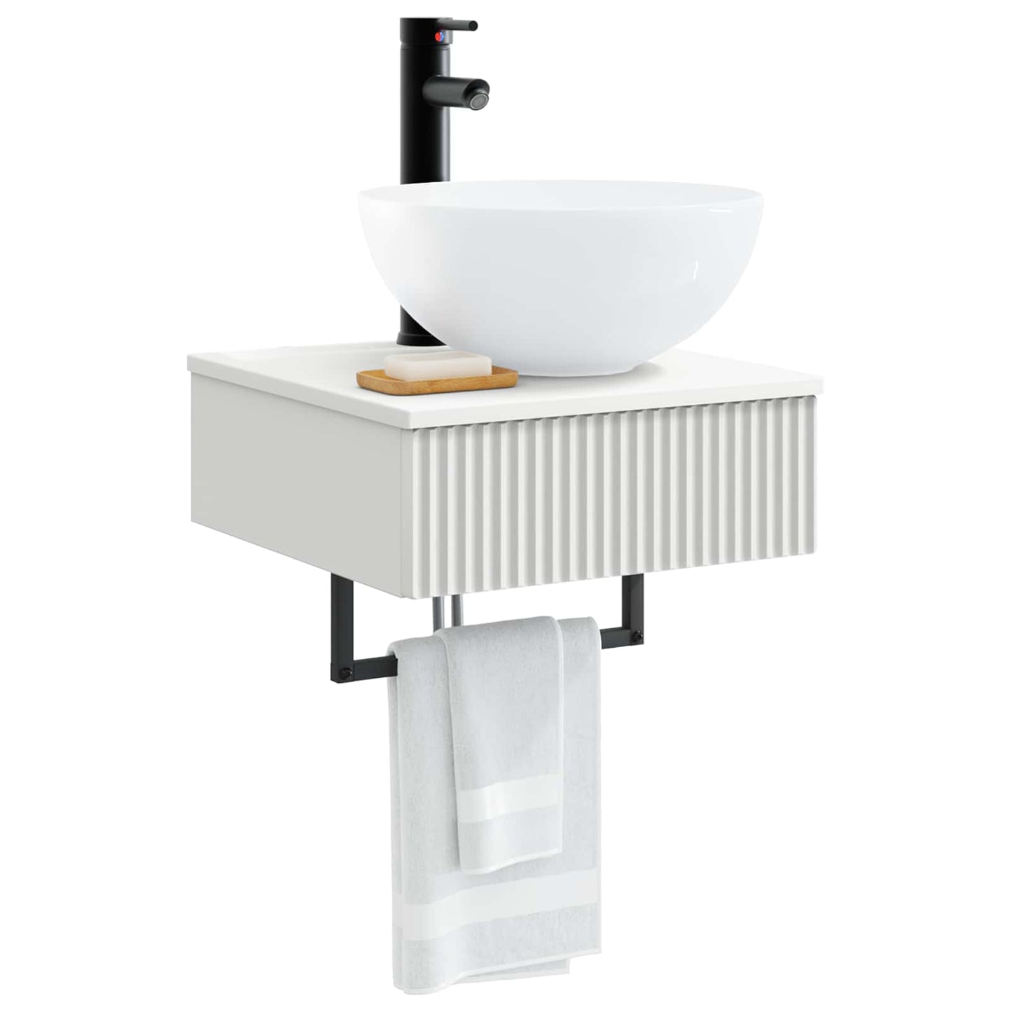 vidaXL Wall-Mounted Wash Basin White 40 x 41 x 40.5 cm Engineered Wood