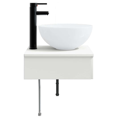 vidaXL Wall-Mounted Wash Basin White 40 x 41 x 40.5 cm Engineered Wood