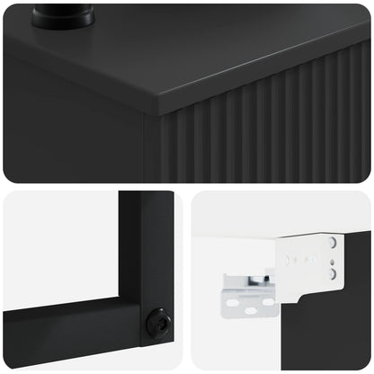 vidaXL Wall-Mounted Wash Basin Black 40 x 41 x 40.5 cm Engineered Wood