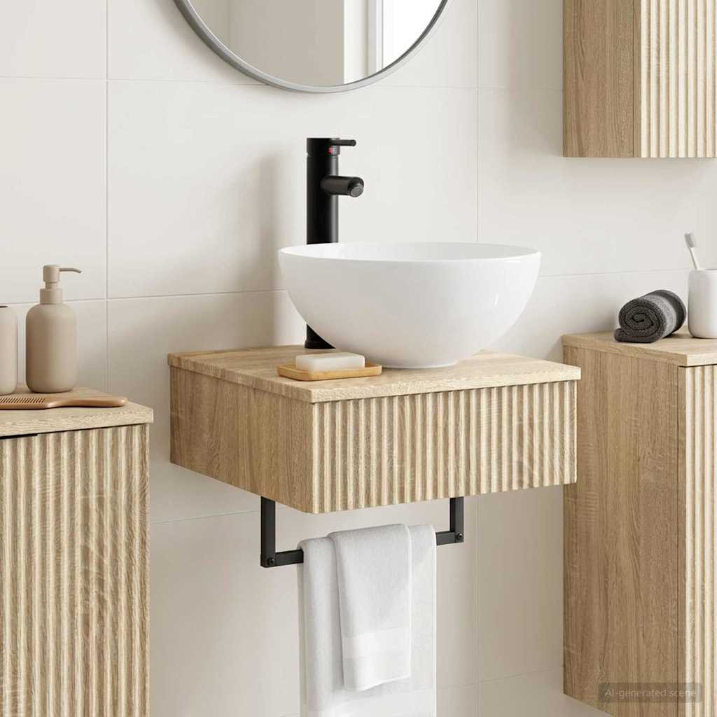 vidaXL Wall-Mounted Wash Basin Sonoma Oak 40 x 41 x 40.5 cm
