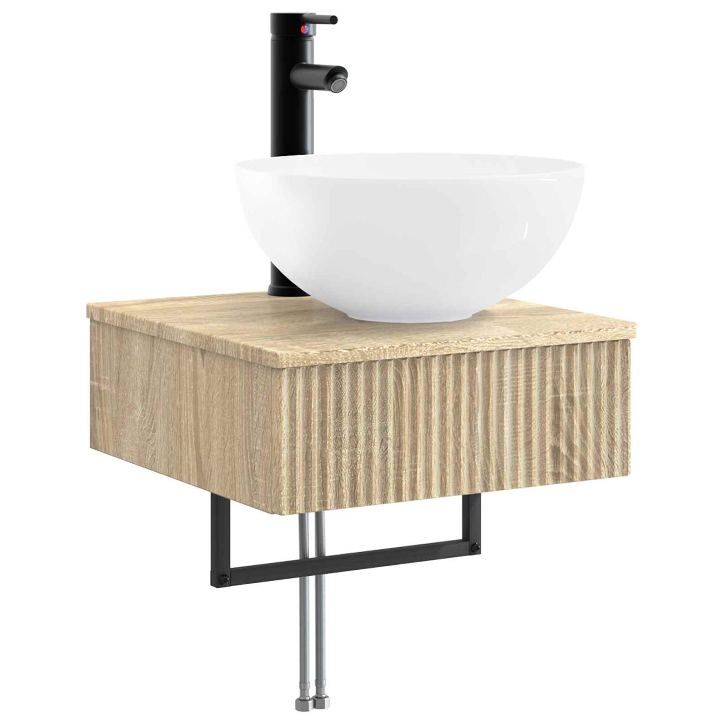vidaXL Wall-Mounted Wash Basin Sonoma Oak 40 x 41 x 40.5 cm