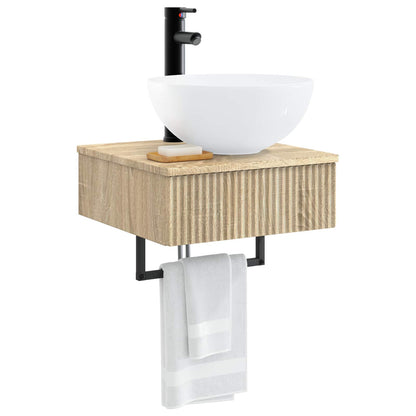vidaXL Wall-Mounted Wash Basin Sonoma Oak 40 x 41 x 40.5 cm