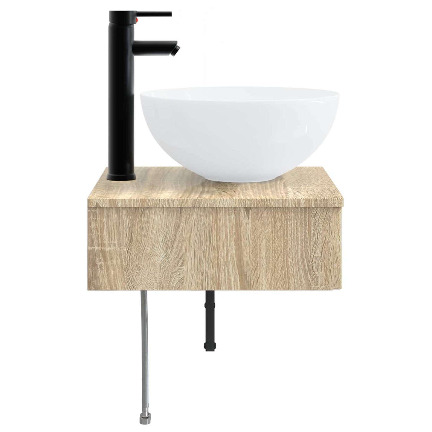 vidaXL Wall-Mounted Wash Basin Sonoma Oak 40 x 41 x 40.5 cm