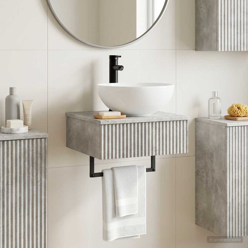 vidaXL Wall-Mounted Wash Basin Concrete Grey 40 x 41 x 40.5 cm