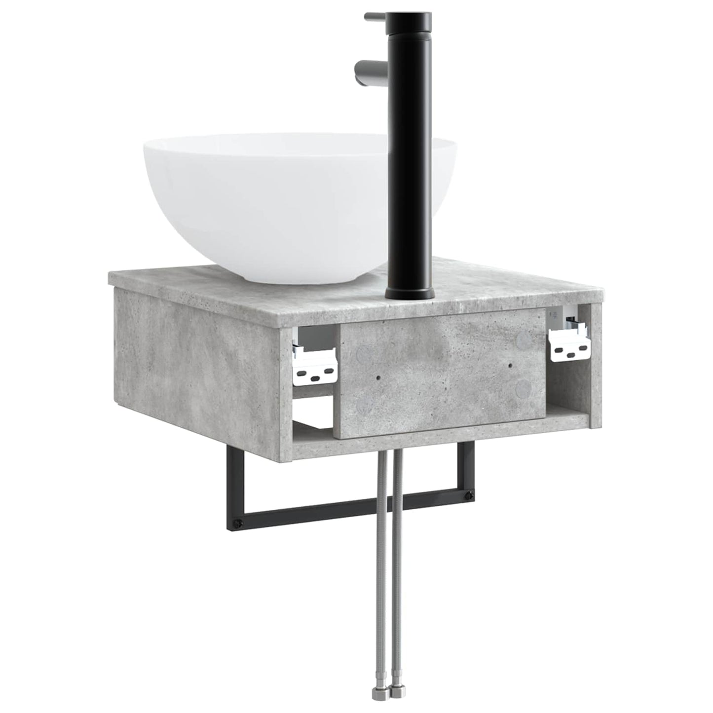 vidaXL Wall-Mounted Wash Basin Concrete Grey 40 x 41 x 40.5 cm