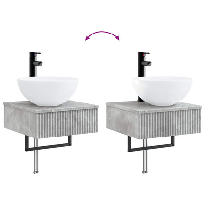 vidaXL Wall-Mounted Wash Basin Concrete Grey 40 x 41 x 40.5 cm
