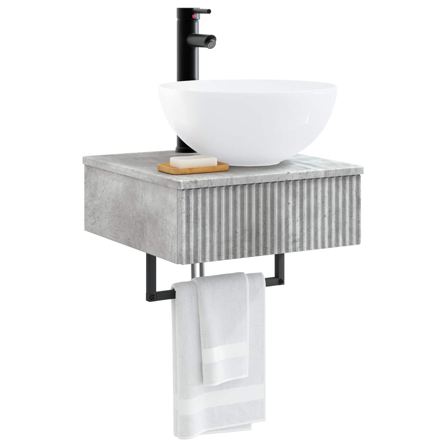 vidaXL Wall-Mounted Wash Basin Concrete Grey 40 x 41 x 40.5 cm