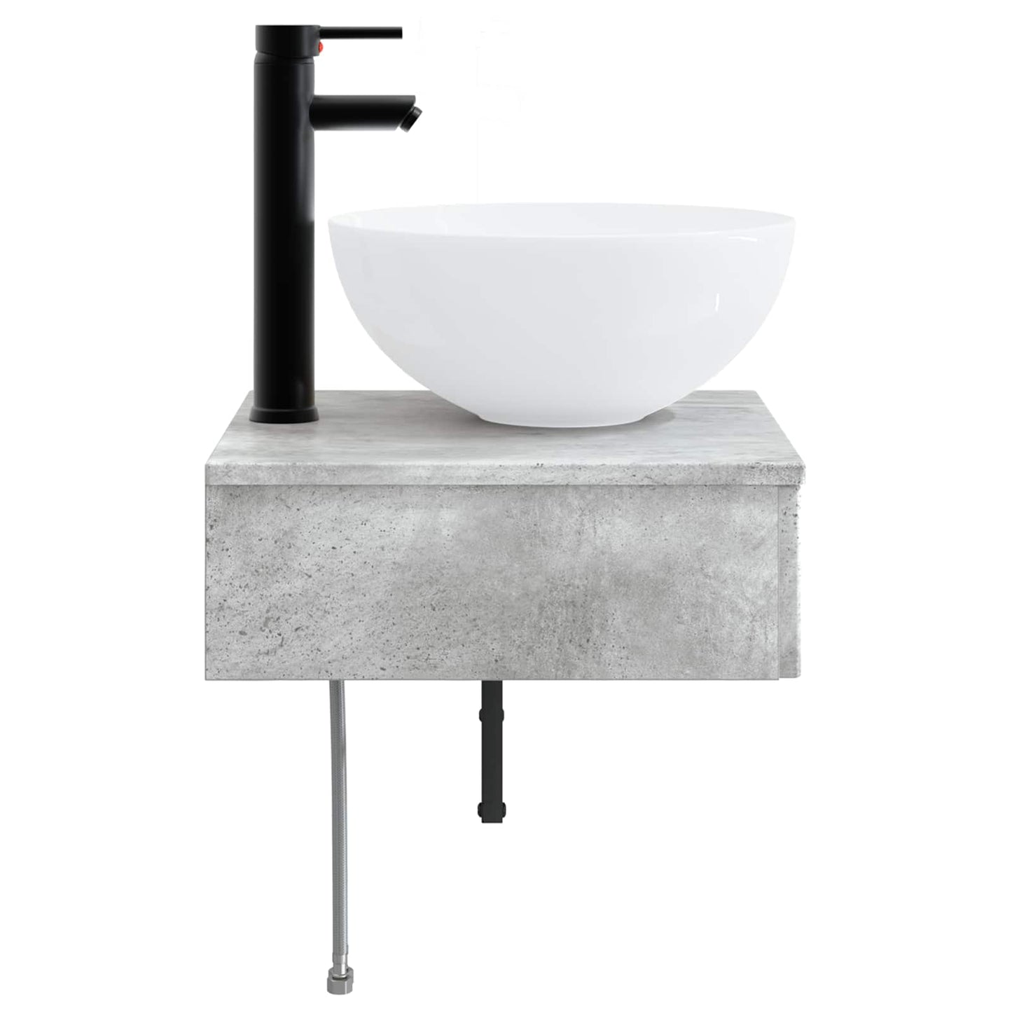 vidaXL Wall-Mounted Wash Basin Concrete Grey 40 x 41 x 40.5 cm