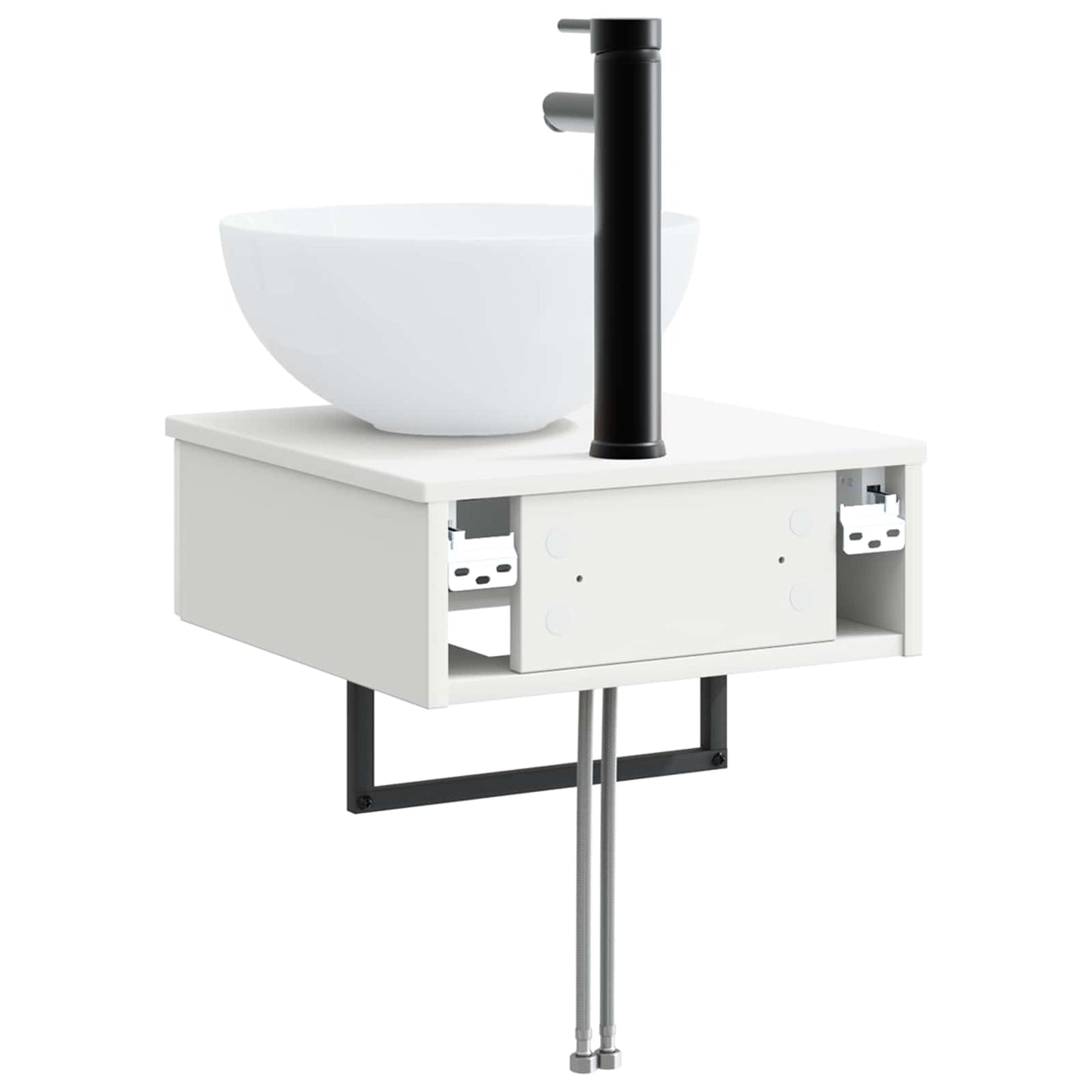 vidaXL Wall-Mounted Wash Basin High Gloss White 40 x 41 x 40.5 cm