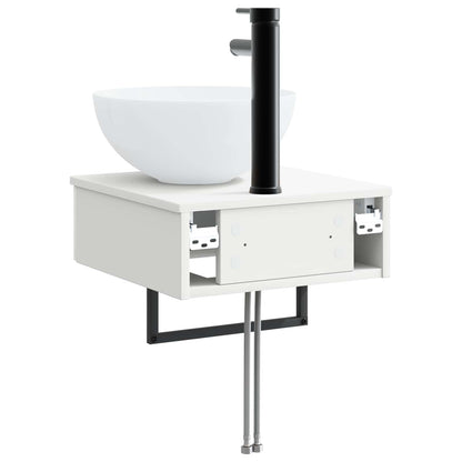 vidaXL Wall-Mounted Wash Basin High Gloss White 40 x 41 x 40.5 cm