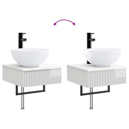 vidaXL Wall-Mounted Wash Basin High Gloss White 40 x 41 x 40.5 cm