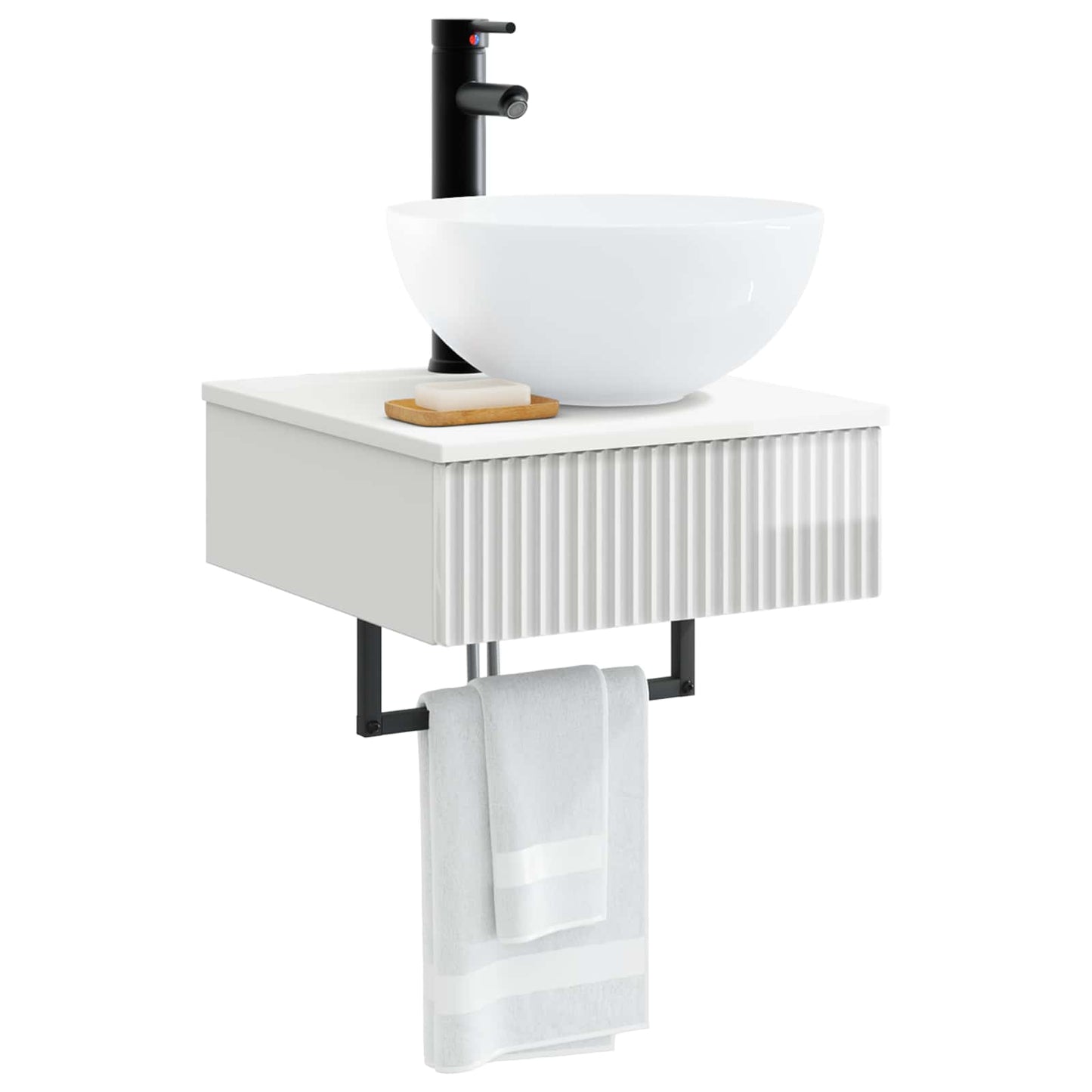 vidaXL Wall-Mounted Wash Basin High Gloss White 40 x 41 x 40.5 cm