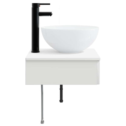 vidaXL Wall-Mounted Wash Basin High Gloss White 40 x 41 x 40.5 cm