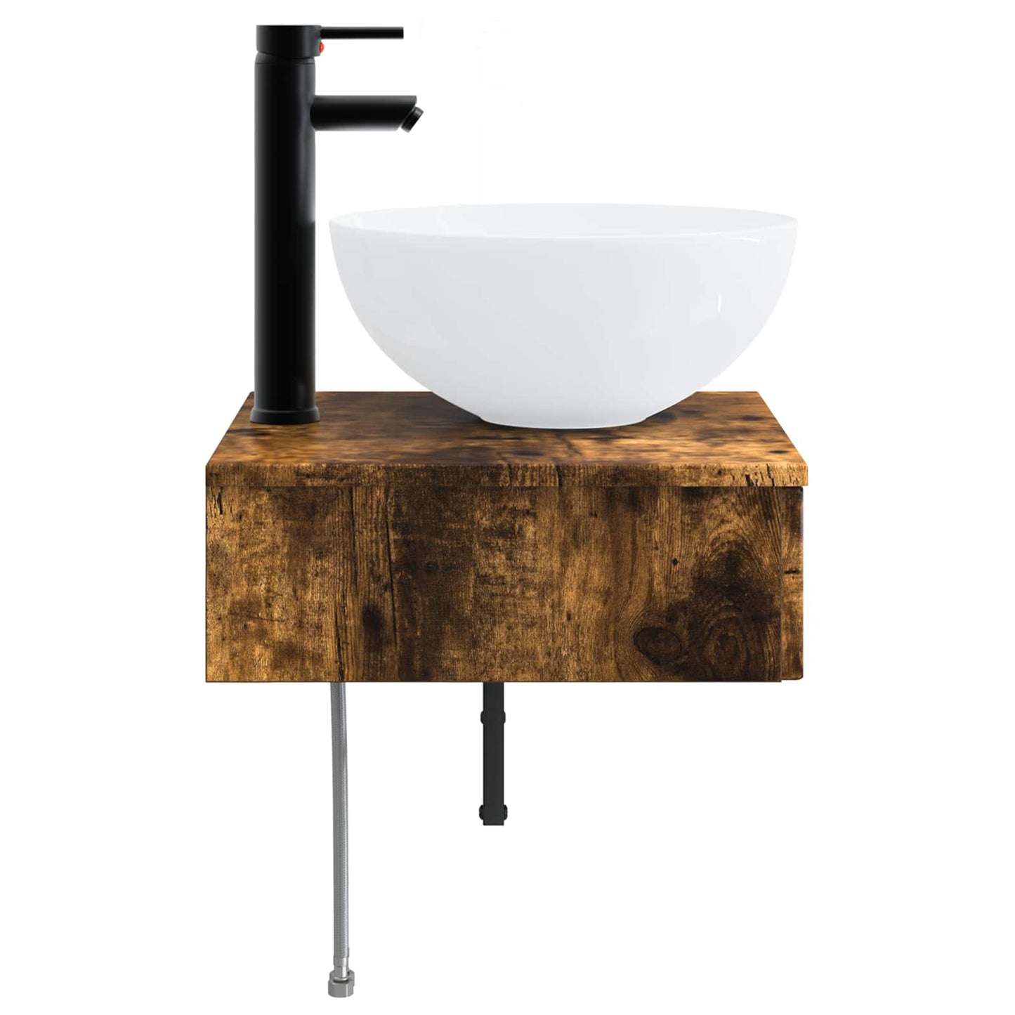 vidaXL Wall-Mounted Wash Basin Smoked Oak 40 x 41 x 40.5 cm