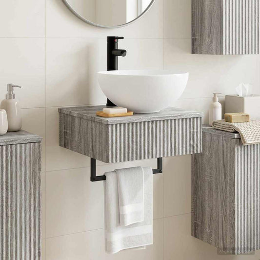 vidaXL Wall-Mounted Wash Basin Grey Sonoma 40 x 41 x 40.5 cm