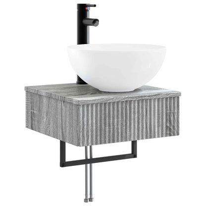 vidaXL Wall-Mounted Wash Basin Grey Sonoma 40 x 41 x 40.5 cm