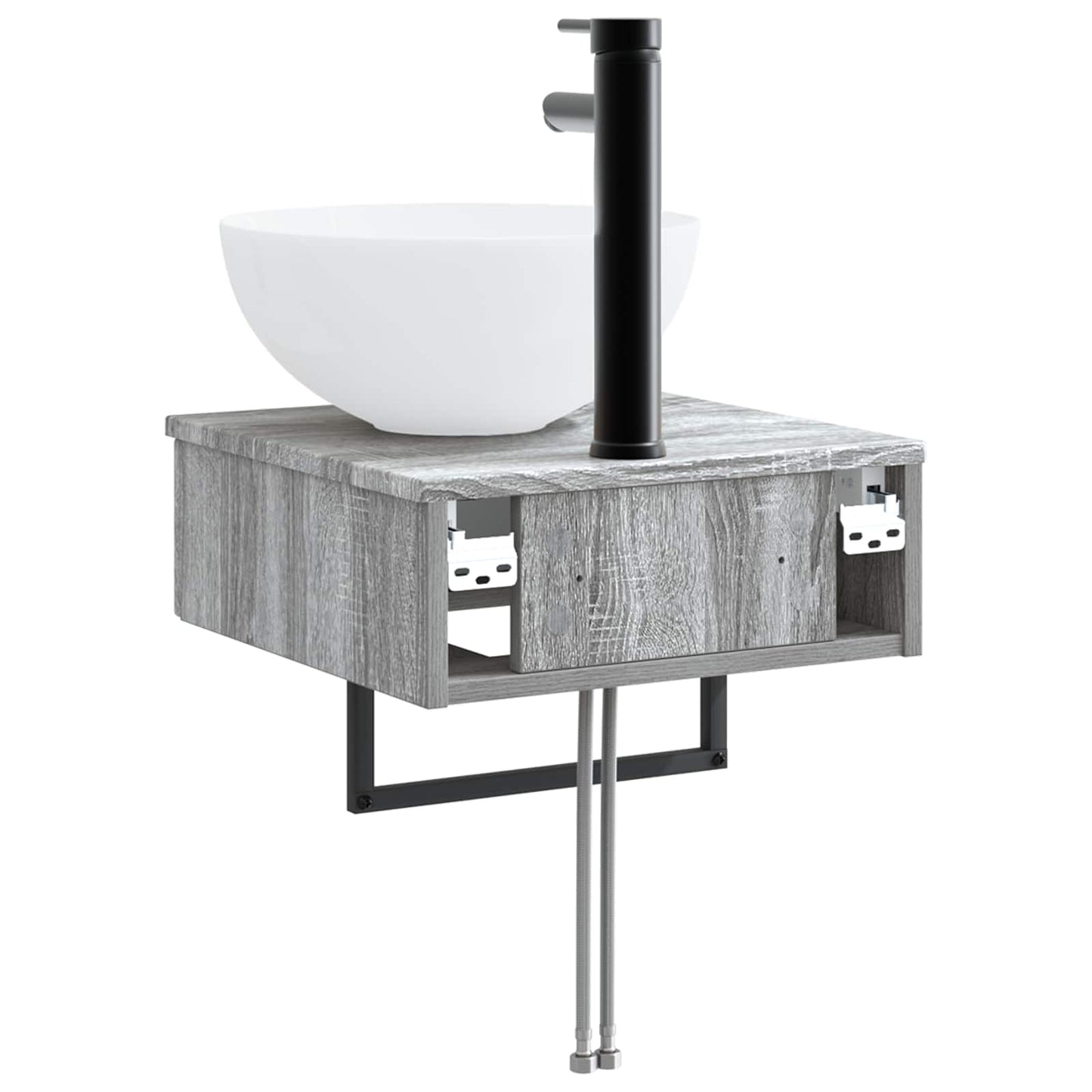 vidaXL Wall-Mounted Wash Basin Grey Sonoma 40 x 41 x 40.5 cm