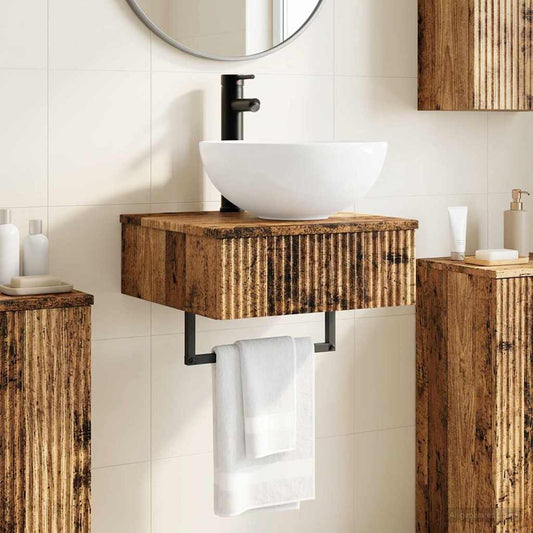 vidaXL Wall-Mounted Wash Basin Old Wood 40 x 41 x 40.5 cm