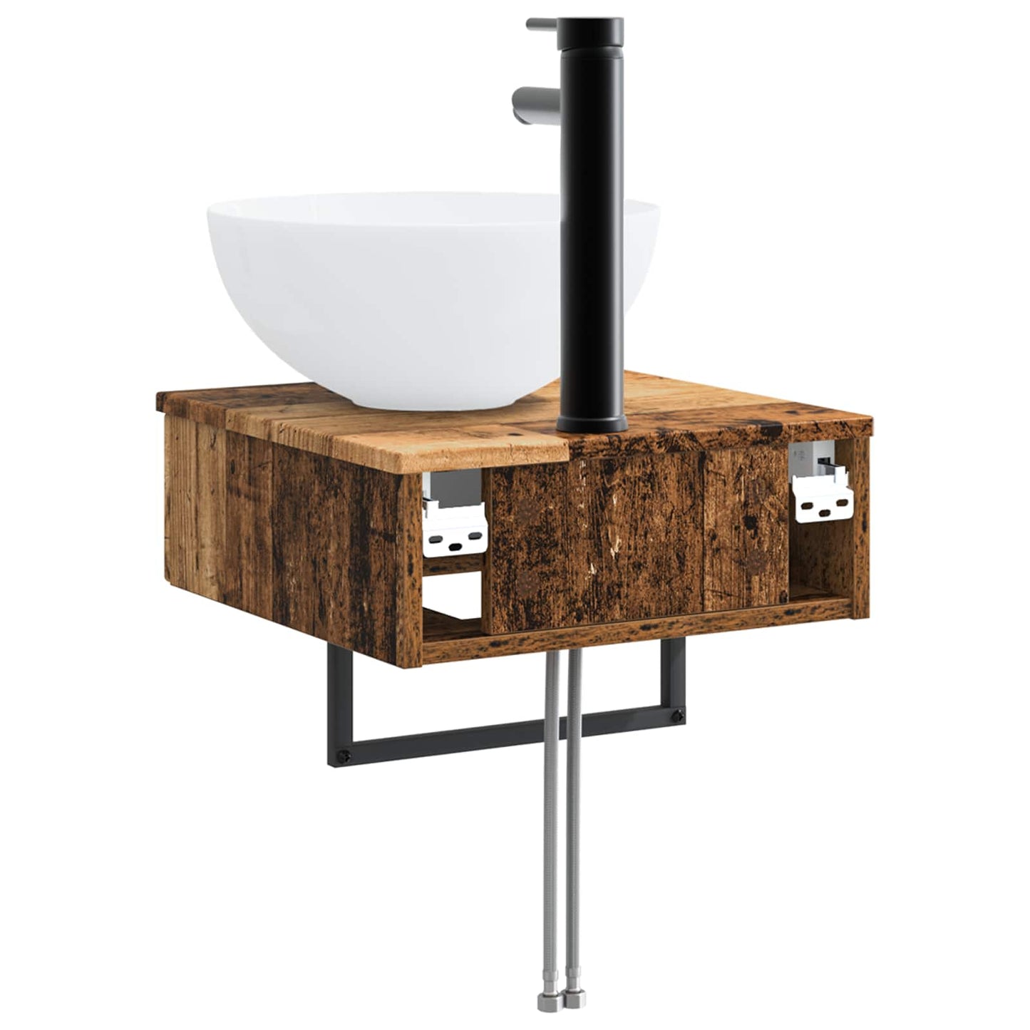 vidaXL Wall-Mounted Wash Basin Old Wood 40 x 41 x 40.5 cm