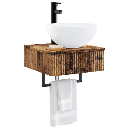 vidaXL Wall-Mounted Wash Basin Old Wood 40 x 41 x 40.5 cm