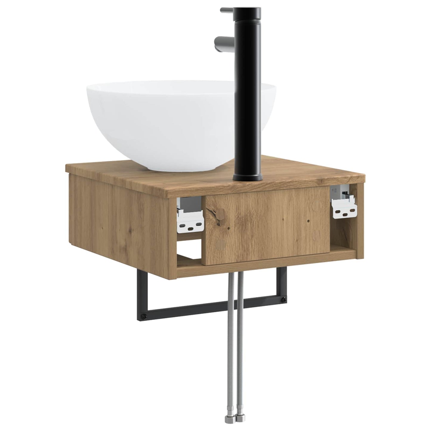 vidaXL Wall-Mounted Wash Basin Artisan Oak 40 x 41 x 40.5 cm