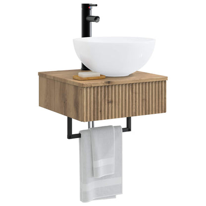 vidaXL Wall-Mounted Wash Basin Artisan Oak 40 x 41 x 40.5 cm
