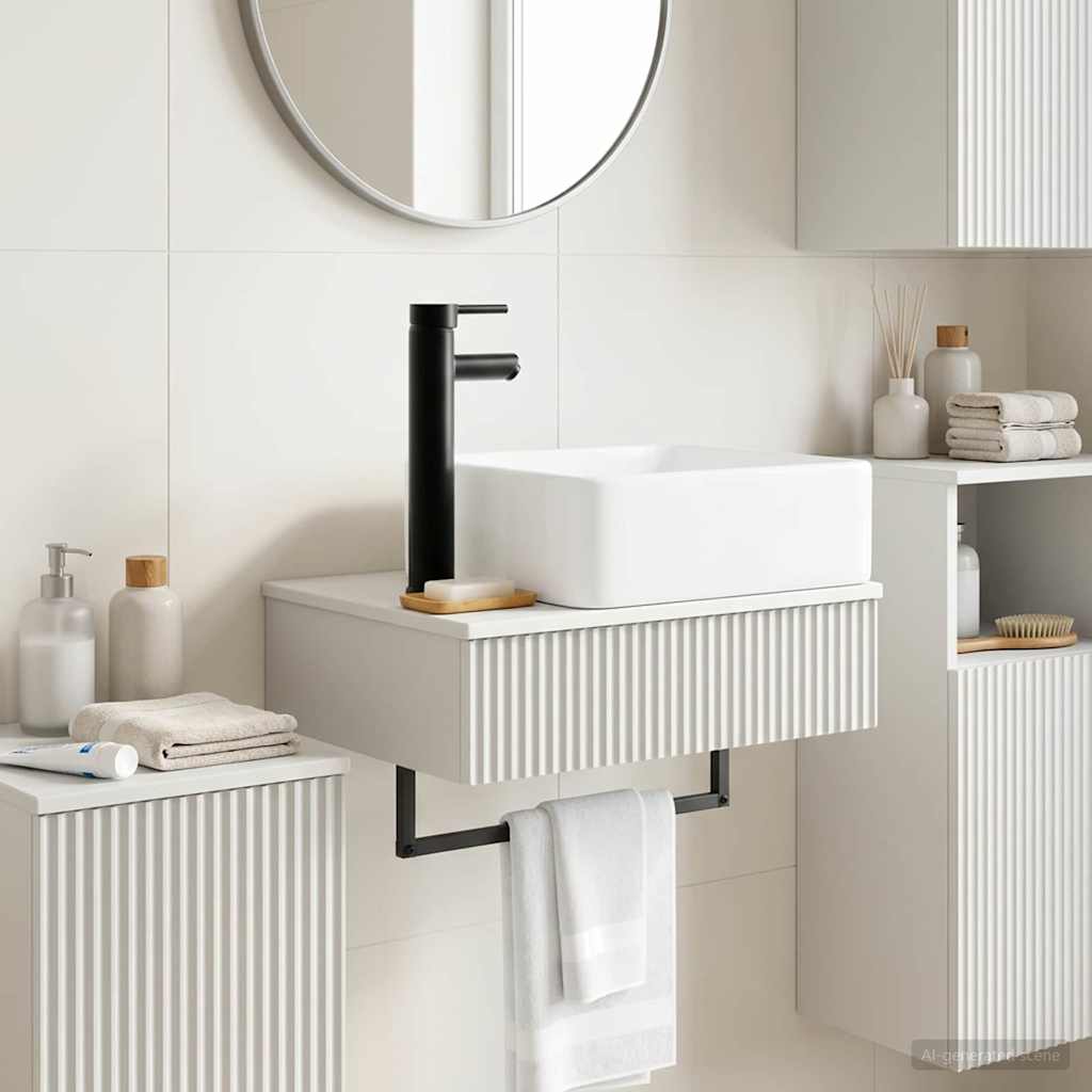 vidaXL Wall-Mounted Wash Basin White 50 x 41 x 39 cm Engineered Wood