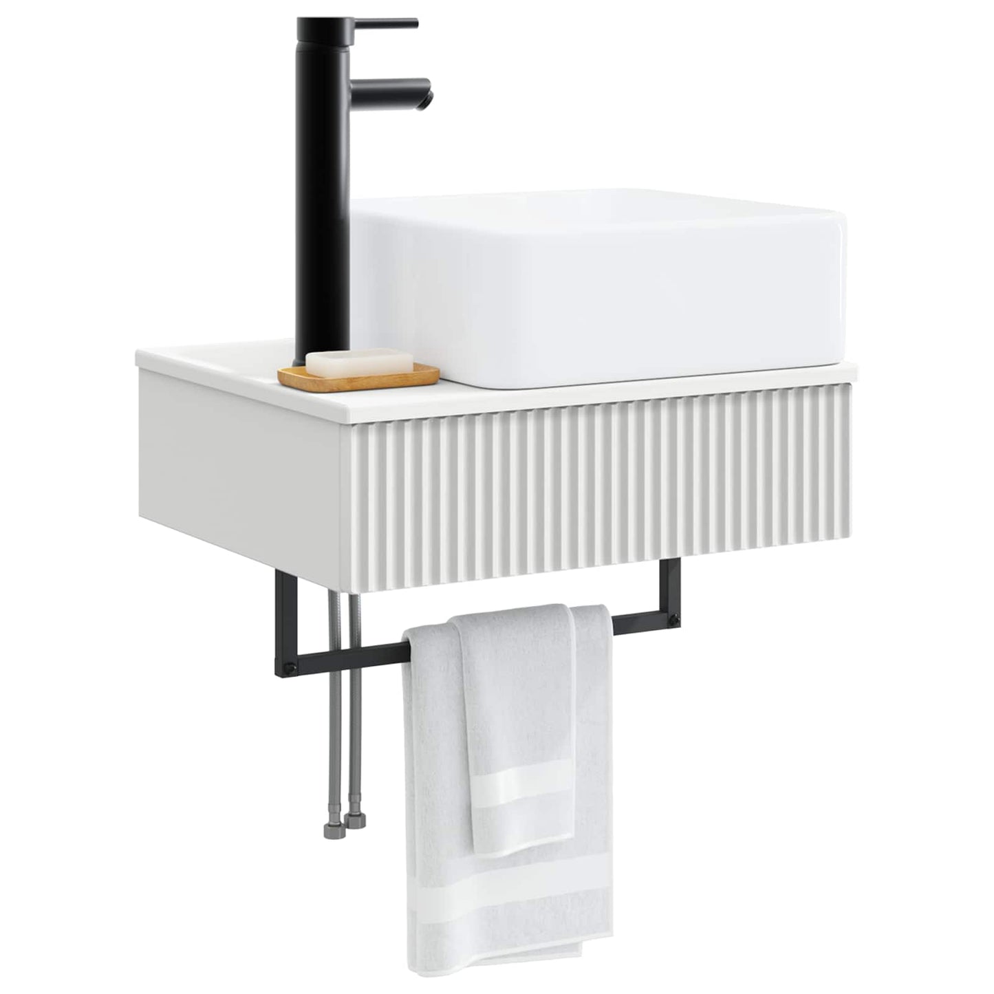 vidaXL Wall-Mounted Wash Basin White 50 x 41 x 39 cm Engineered Wood
