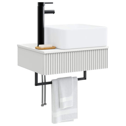 vidaXL Wall-Mounted Wash Basin White 50 x 41 x 39 cm Engineered Wood