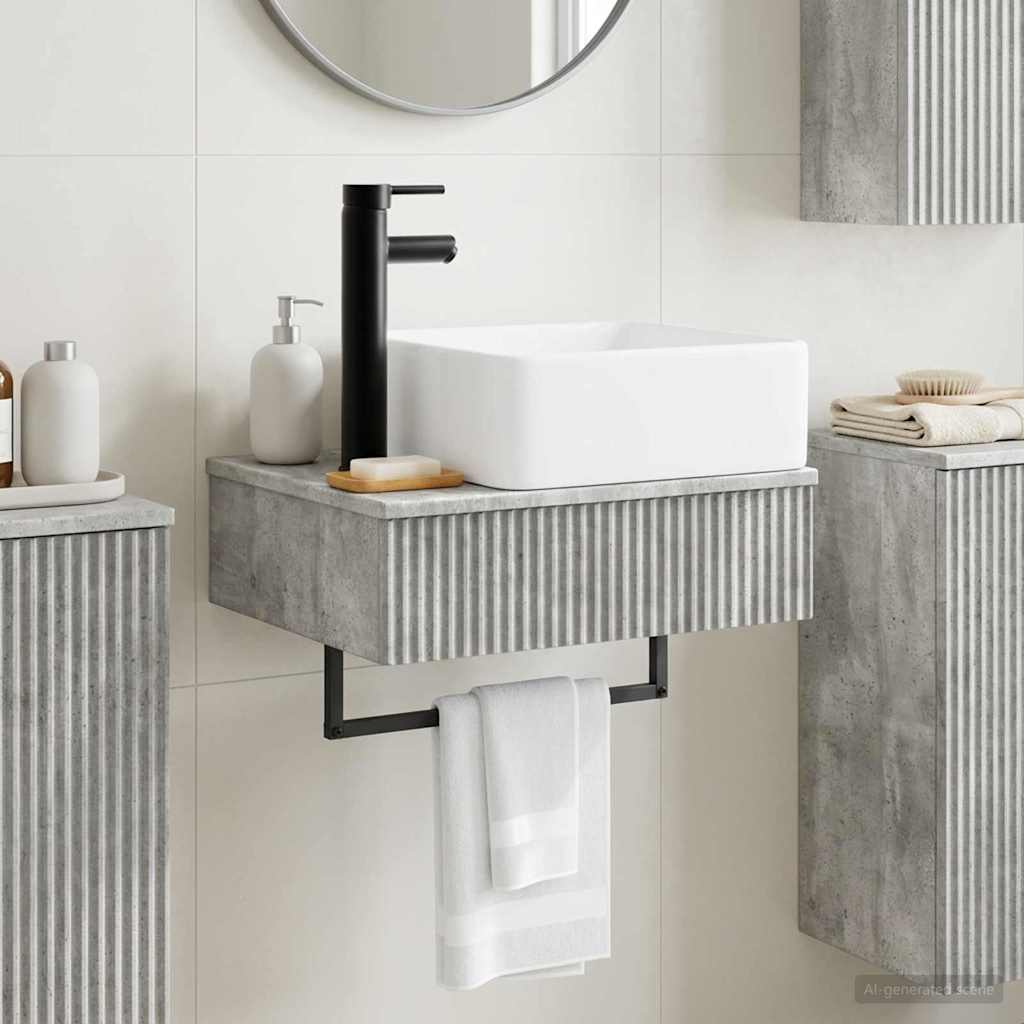 vidaXL Wall-Mounted Wash Basin Concrete Grey 50 x 41 x 39 cm
