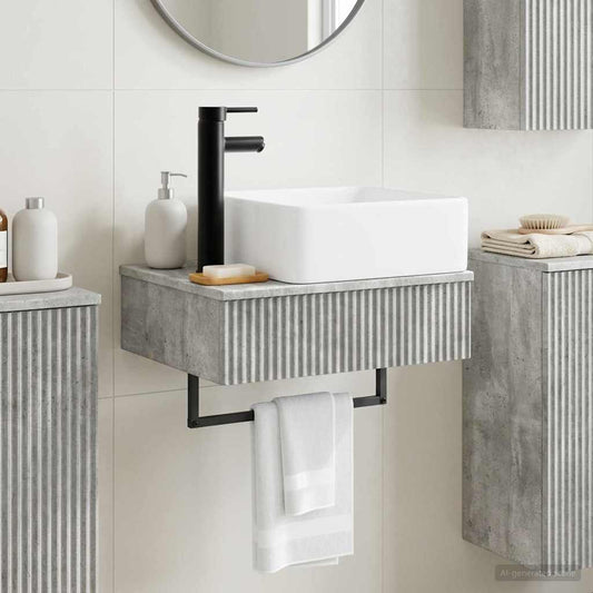 vidaXL Wall-Mounted Wash Basin Concrete Grey 50 x 41 x 39 cm