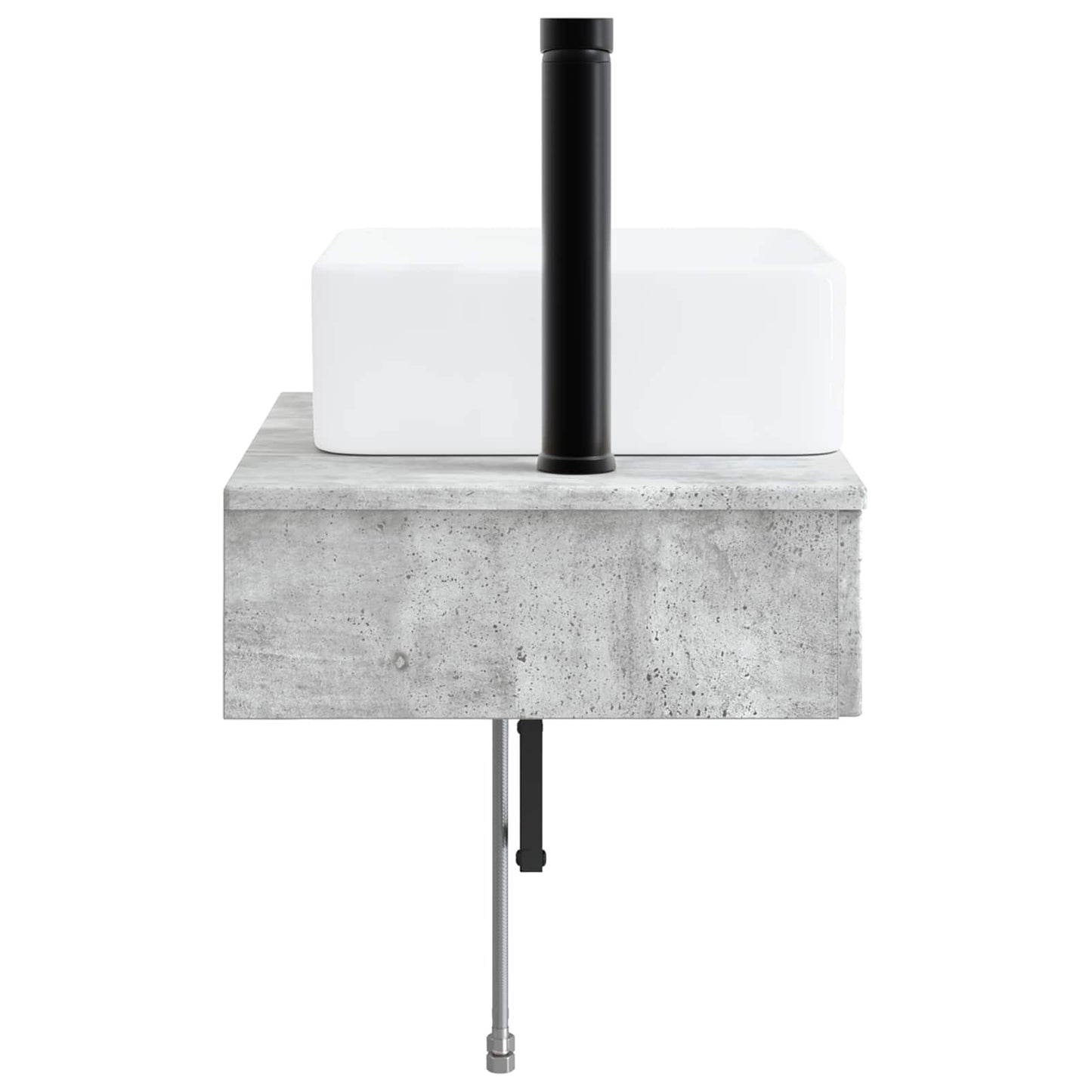 vidaXL Wall-Mounted Wash Basin Concrete Grey 50 x 41 x 39 cm