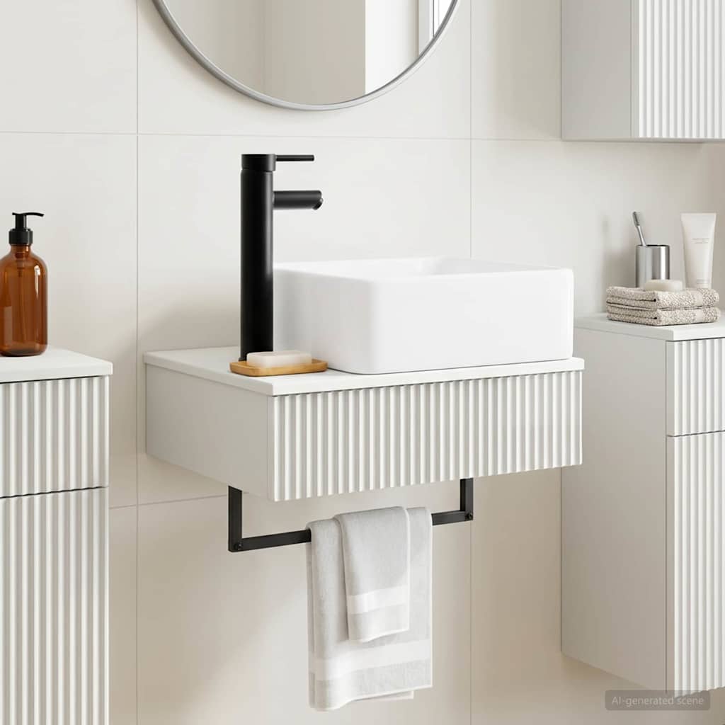 vidaXL Wall-Mounted Wash Basin High Gloss White 50 x 41 x 39 cm